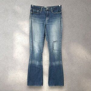 Signature Levi Strauss Mid Rise Bootcut Jeans Women’s 10 W30 L34 Distressed Y2K